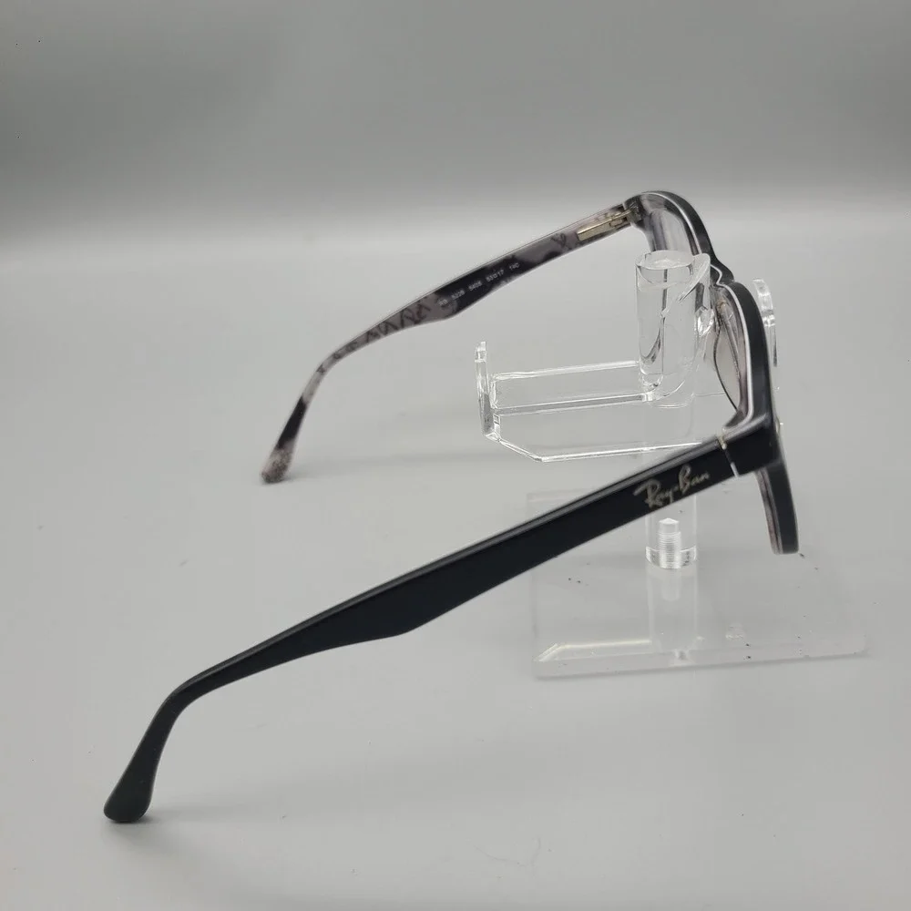 Ray-Ban RB 5228 5405 Black Logo Print Rectangular Eyeglass Frames 53-17-140